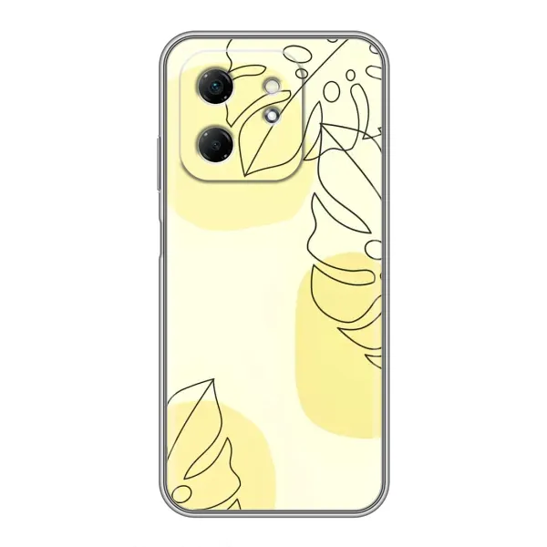 Чехол с принтом «Желтая монстера арт» для Infinix Hot 50i