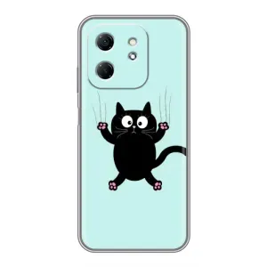 Чехол с принтом для Infinix Hot 50i (AlphaPrint) Модные коты (Падающий кот)
