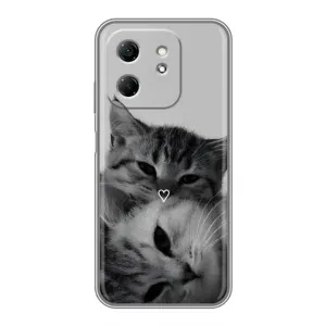 Чехол с рисунком кот на Infinix Hot 50i (Пара котов)