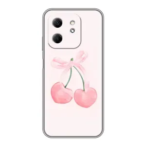 Чехол с розовым рисунком для Infinix Hot 50i (Розовые вишни)