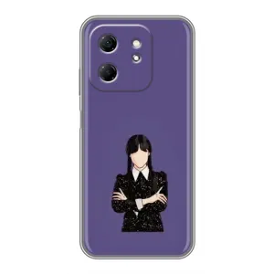 Чохли Венсдей на Infinix Hot 50i Уенсдей (AlphaPrint) (Венздей у чорному)