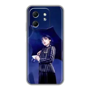 Чохли Венсдей на Infinix Hot 50i Уенсдей (AlphaPrint) (Венздей з парасолькою)