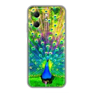 Чехол с птицами на Infinix Hot 50i (VPrint) (Яркий Павлин)