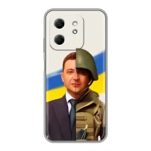 Чохол для Infinix Hot 50i (AlphaPrint - с принтом Зеленського) (Зеленский солдат)