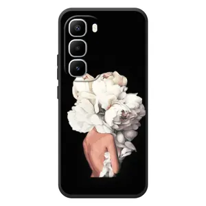 Чехлы (ART) Цветы на Infinix Hot 60 Pro Plus (VPrint) (Білі квіти)