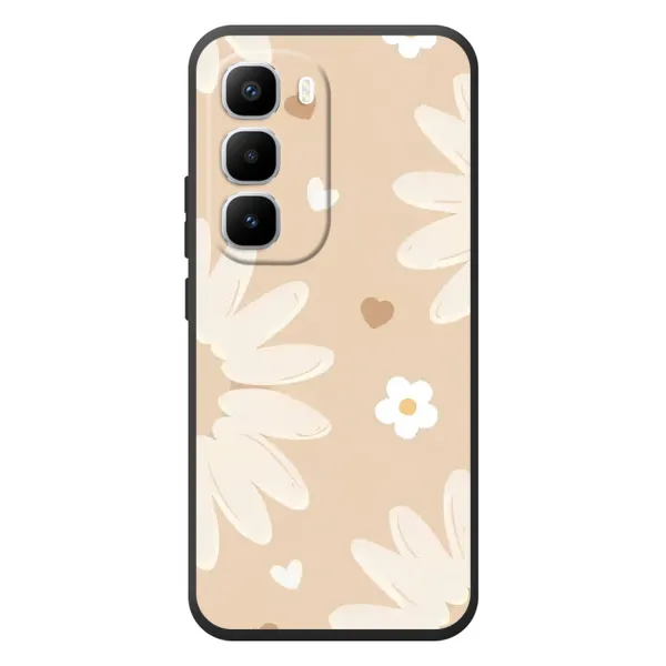 Чохол з принтом «Бежеві квіти» для Infinix Hot 60 Pro Plus