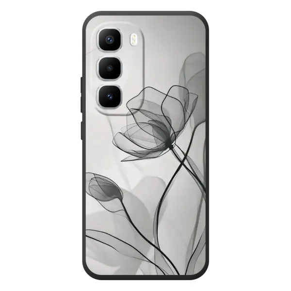 Чохол з принтом «Чорні квіти» для Infinix Hot 60 Pro Plus