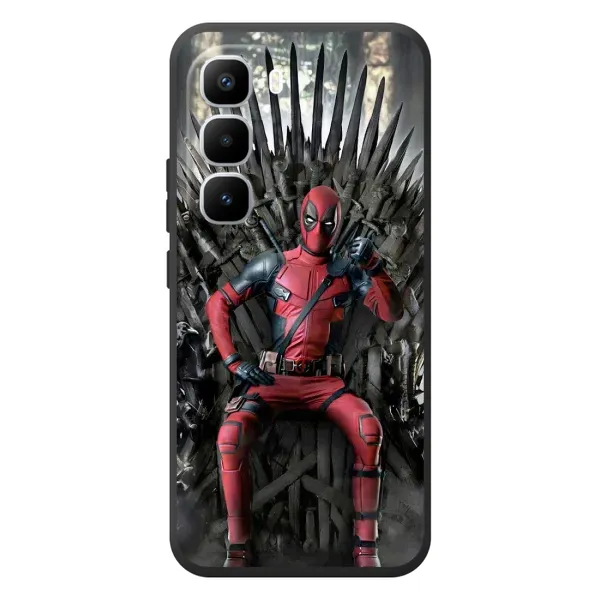 Чохол з принтом «Дедпул на троні» для Infinix Hot 60 Pro Plus Чохол з принтом «Дедпул на троні» для Infinix Hot 60 Pro Plus