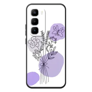 Силконовий чохол з принтом в квітах на Infinix Hot 60 Pro Plus (Букет фіолетова абстракція)