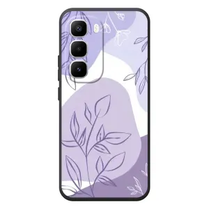 Силконовий чохол з принтом в квітах на Infinix Hot 60 Pro Plus (Фіолетове листя абстракція)