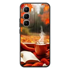 Чохол з унікальним дизайном 'Осінь з кавою' для Infinix Hot 60 Pro Plus (Кава і дощ)