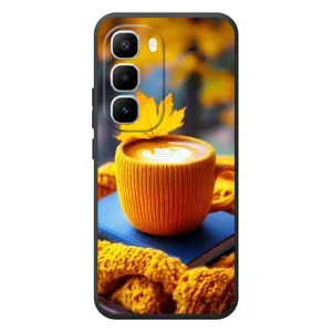 Чохол з унікальним дизайном 'Осінь з кавою' для Infinix Hot 60 Pro Plus (Кава на жовтому пледі)