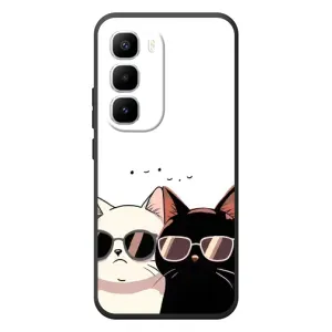 Чохол з малюнком кіт на Infinix Hot 60 Pro Plus (Коти в окулярах)