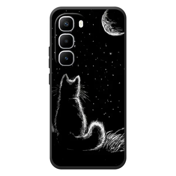 Чехол с принтом «Котик и луна» для Infinix Hot 60 Pro Plus Чехол с принтом «Котик и луна» для Infinix Hot 60 Pro Plus