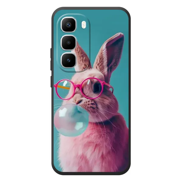Чехол с принтом «Кролик в очках» для Infinix Hot 60 Pro Plus