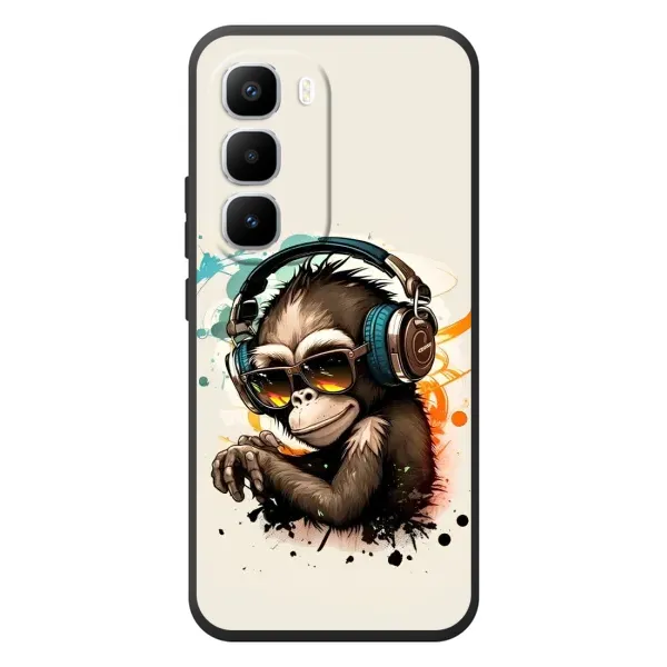 Чохол з принтом «Макака в навушниках» для Infinix Hot 60 Pro Plus