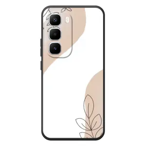 Силконовий чохол з принтом в квітах на Infinix Hot 60 Pro Plus (Нюдова гілочка абстракція)