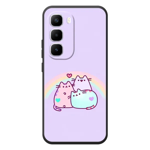 Чехол с принтом «Радужные котики» для Infinix Hot 60 Pro Plus