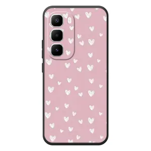 Чохол з розовим принтом для Infinix Hot 60 Pro Plus (Сердечки на рожевому)