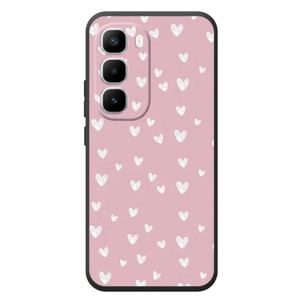 Чехол с принтом «Сердечки на розовом» для Infinix Hot 60 Pro Plus