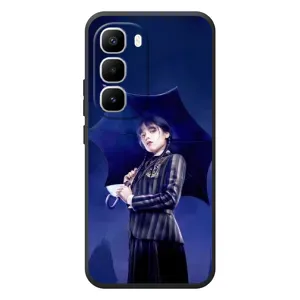 Чохли Венсдей на Infinix Hot 60 Pro Plus Уенсдей (AlphaPrint) (Венздей з парасолькою)