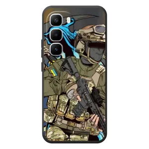 Чехлы с картинкой ЗСУ для Infinix Hot 60 Pro Plus (AlphaPrint) (Воїн ЗСУ)