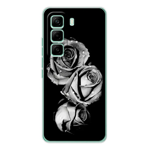 Чохол з принтом «Чорна троянда» для Infinix Hot 60 Pro