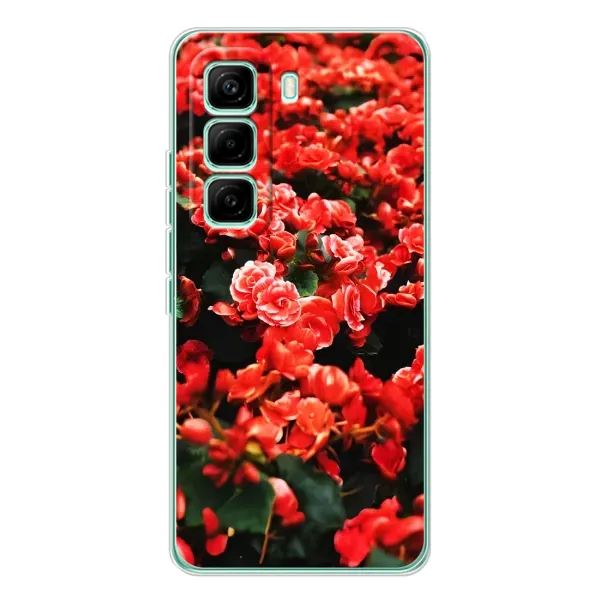 Чохол з принтом «Квіти червоні» для Infinix Hot 60 Pro Чохол з принтом «Квіти червоні» для Infinix Hot 60 Pro