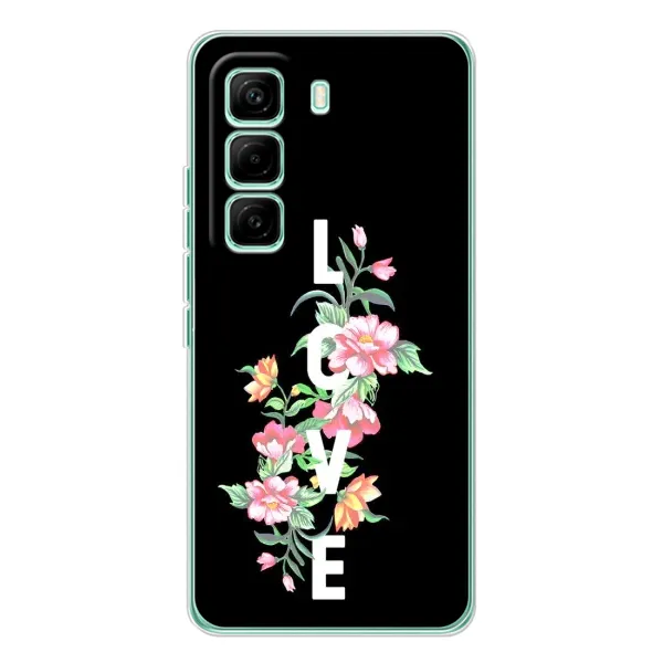 Чохол з принтом «Квіти LOVE» для Infinix Hot 60 Pro Чохол з принтом «Квіти LOVE» для Infinix Hot 60 Pro