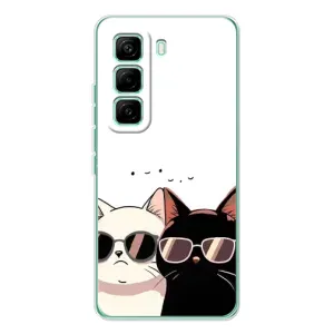 Чохол з малюнком кіт на Infinix Hot 60 Pro (Коти в окулярах)