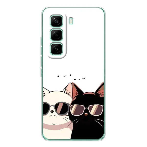 Чохол з принтом «Коти в окулярах» для Infinix Hot 60 Pro