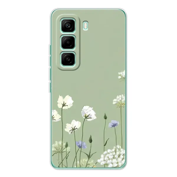 Чохол з принтом «Квіти на зеленому» для Infinix Hot 60 Pro Чохол з принтом «Квіти на зеленому» для Infinix Hot 60 Pro