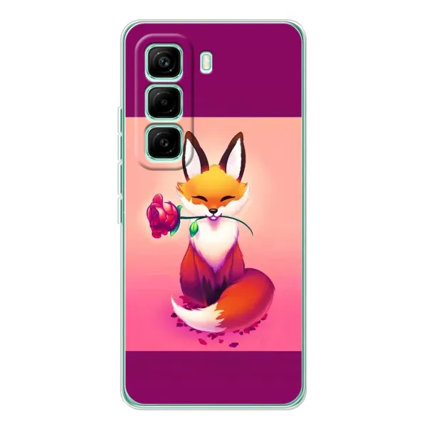 Чохол з принтом «Лиса з трояндою» для Infinix Hot 60 Pro Чохол з принтом «Лиса з трояндою» для Infinix Hot 60 Pro
