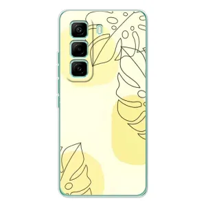 Силконовий чохол з принтом в квітах на Infinix Hot 60 Pro (Жовта монстера арт)