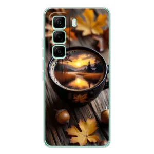 Чохол з унікальним дизайном 'Осінь з кавою' для Infinix Hot 60 Pro (Темна кава)