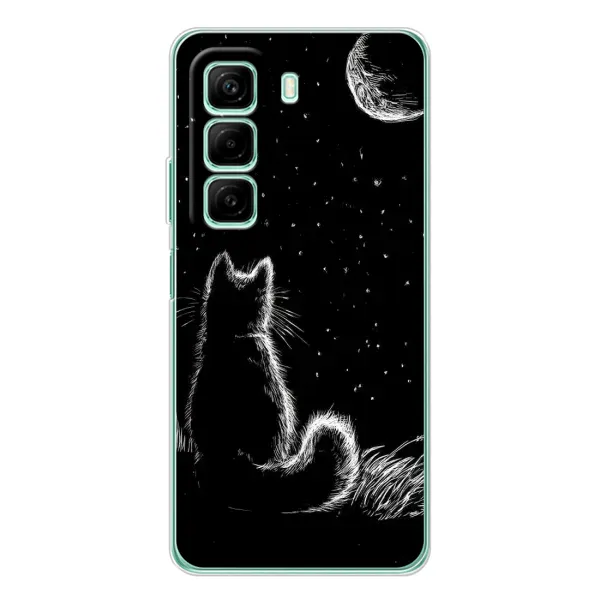 Чохол з принтом «Котик і місяць» для Infinix Hot 60