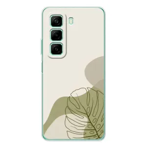 Силиконовый чехол с принтом в цветах на Infinix Hot 60 (Зеленая монстера дизайн)