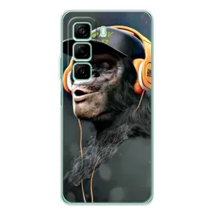 Чохол з Мавпами Infinix Hot 60 - (AlphaPrint) (В навушниках)