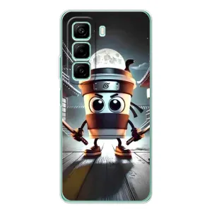 Чехол с мемом Тралалело тралала на Infinix Hot 60i (Капучино асасино)