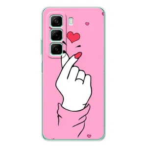Чехол с принтом для Infinix Hot 60i (AlphaPrint - Знак сердечка)