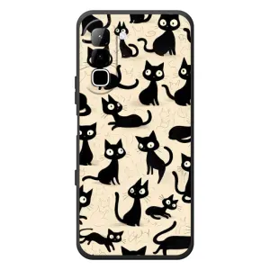 Чехол с рисунком кот на Infinix Hot 70 (Черные коты)