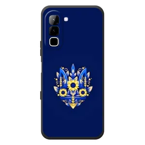 Чехлы для Infinix Hot 70 Укр. Символика (AlphaPrint) (Цветочный Герб)