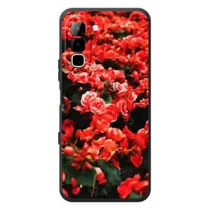 Чехлы с Цветами для Infinix Hot 70 (VPrint) (Цветы красные)
