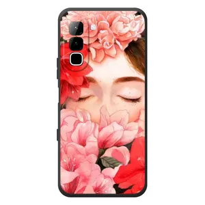Чехлы (ART) Цветы на Infinix Hot 70 (VPrint) (Глаза в цветах)