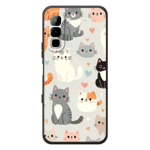 Чехол с рисунком кот на Infinix Hot 70 (Коллаж котов)