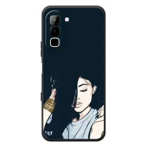 Чехол с печатью для Infinix Hot 70 - (Мода) (AlphaPrint) (Красивая девочка)