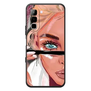 Чехол с печатью для Infinix Hot 70 - (Мода) (AlphaPrint) (Макияж)