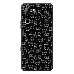 Чехол с принтом для Infinix Hot 70 (AlphaPrint) Модные коты (Меленькие котики)