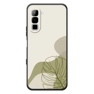 Силиконовый чехол с принтом в цветах на Infinix Hot 70 (Зеленая монстера дизайн)