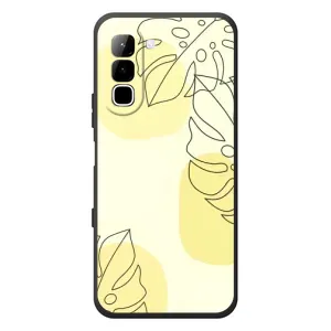 Силиконовый чехол с принтом в цветах на Infinix Hot 70 (Желтая монстера арт)